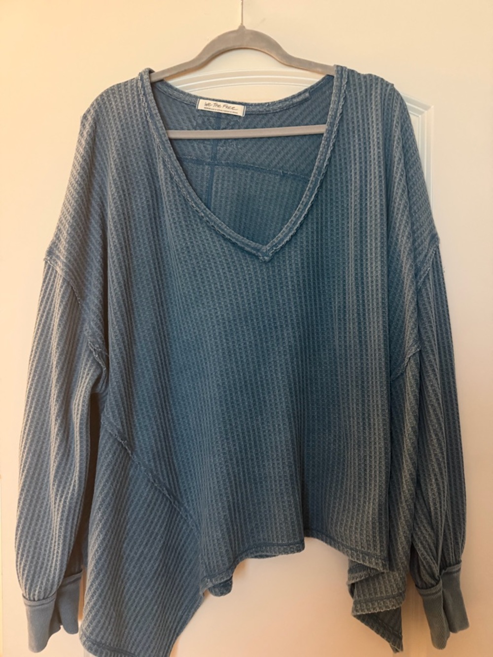 Free People V-Neck Waffle Knit Sweater -